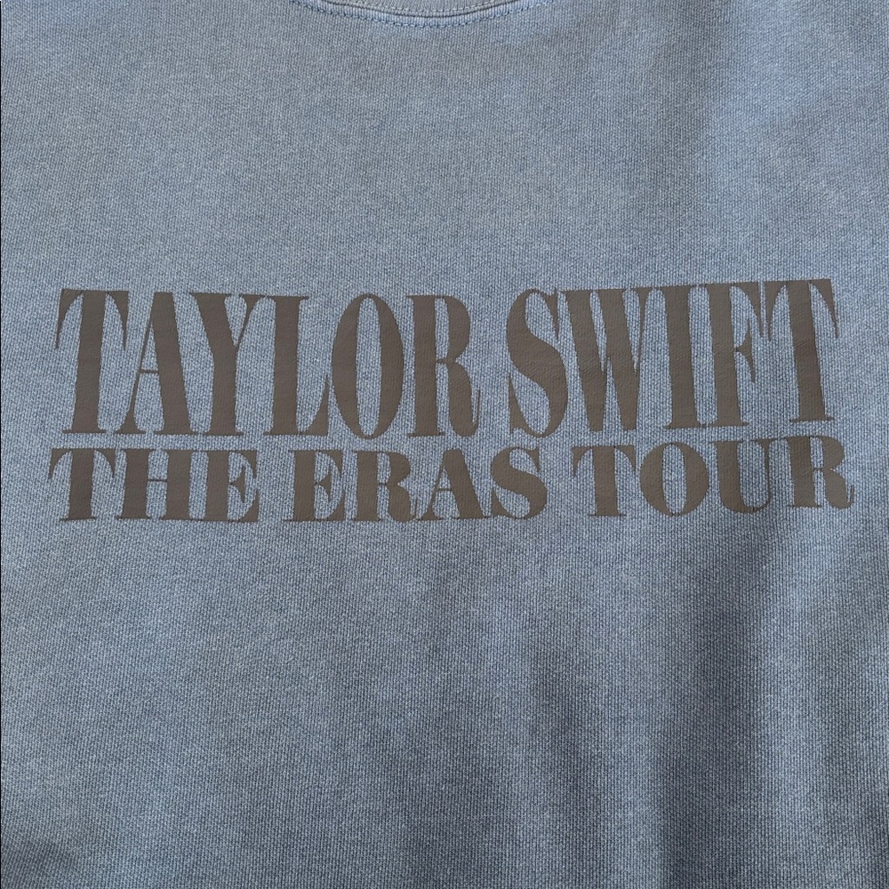 Taylor Swift The Eras Tour Comfort Colors Blue Crewneck Sweater 3XL Oversized - Picture 5 of 10